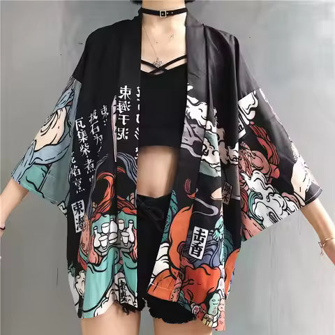 Kimono Haori Japonais pour Femme et Homme - Style Cosplay, Harajuku & Anime
