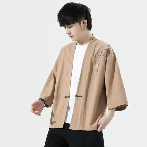 Veste Kimono Homme Style Japonais - Mode Décontractée Haori 2023