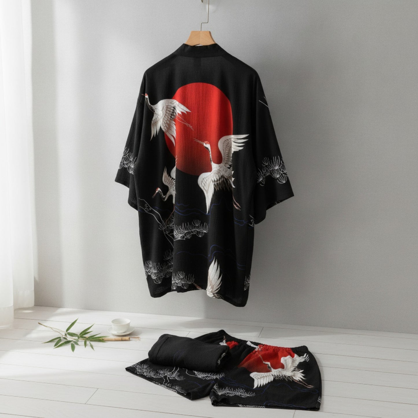 Ensemble Pyjama Kimono Gaze de Coton pour Couple - Tenue d'Intérieur d'Été Légère