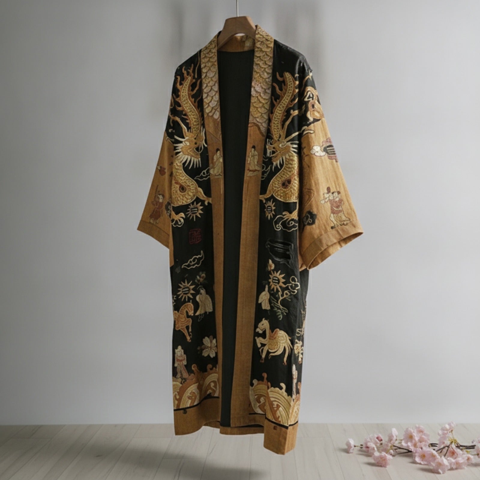 Yukata Femme Traditionnel Japonais Imprimé Floral - Kimono Manches Longues Cosplay