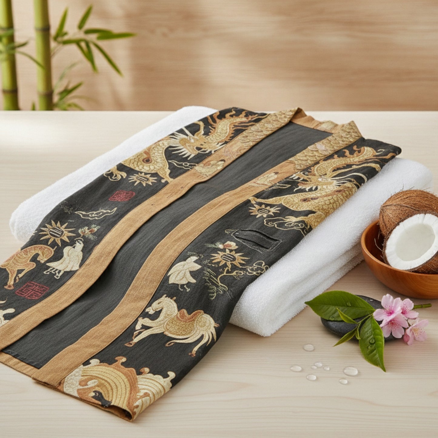 Yukata Femme Traditionnel Japonais Imprimé Floral - Kimono Manches Longues Cosplay