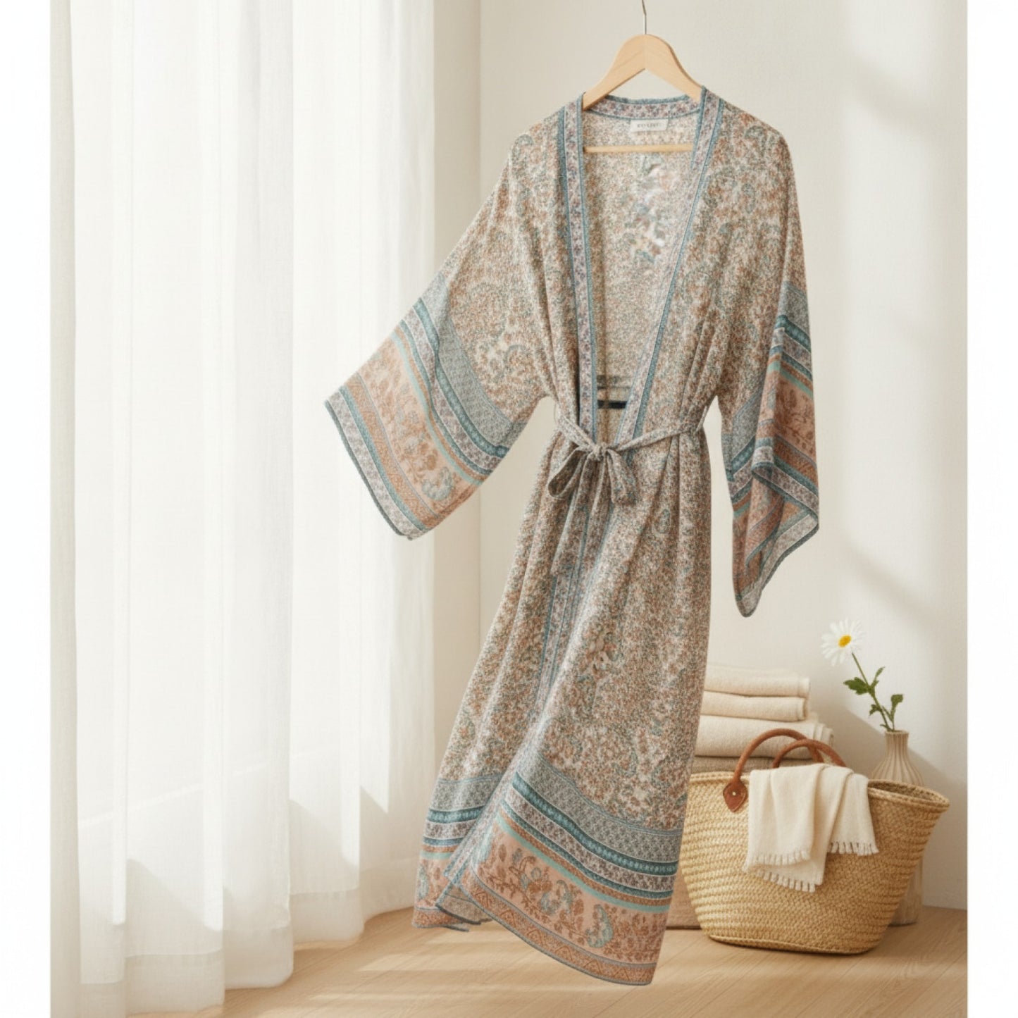 Kimono Bohème Imprimé Floral - Style Bohème Chic Léger