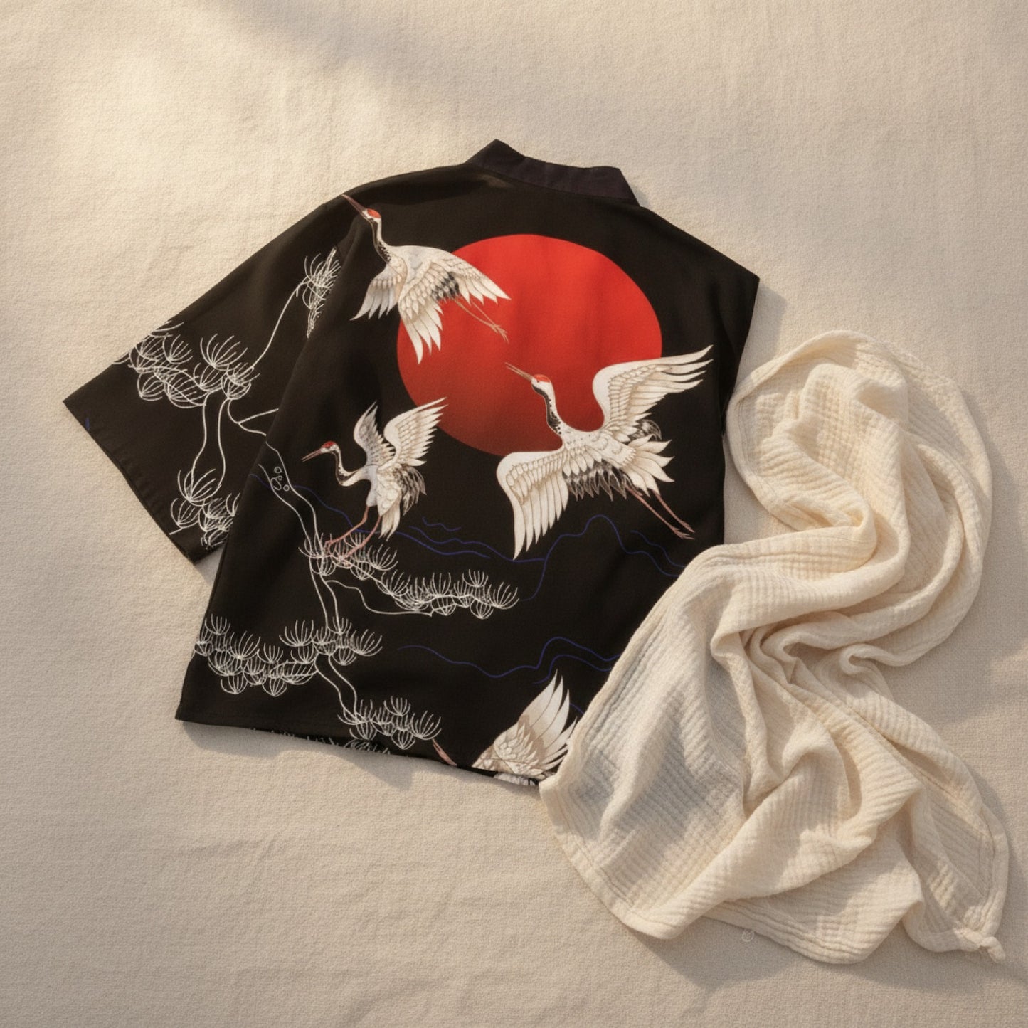 Ensemble Pyjama Kimono Gaze de Coton pour Couple - Tenue d'Intérieur d'Été Légère