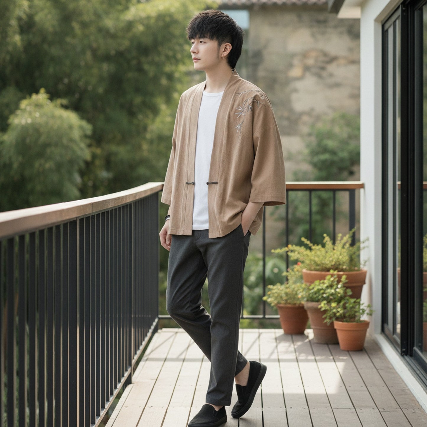 Veste Kimono Homme Style Japonais - Mode Décontractée Haori 2023