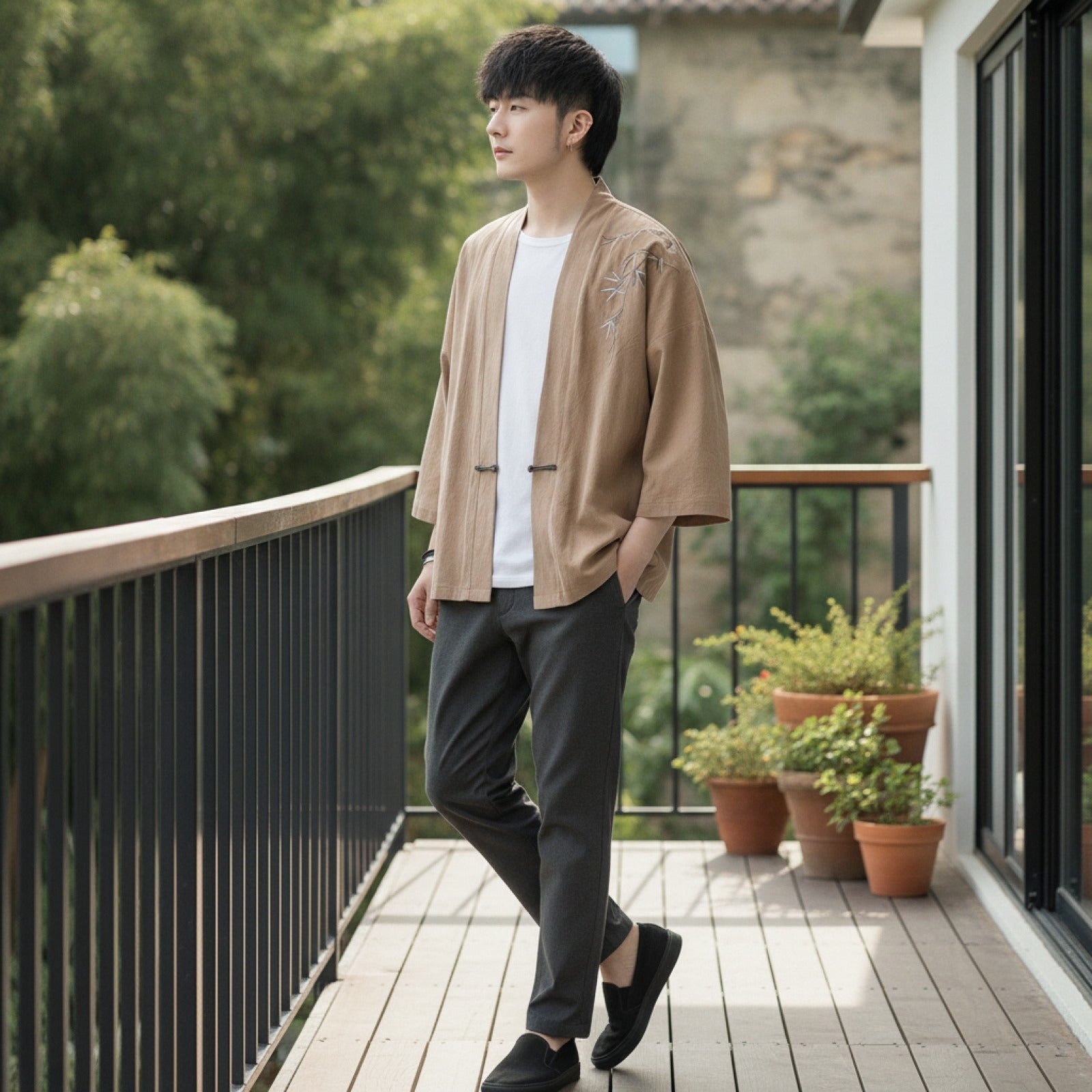 Veste Kimono Homme Style Japonais - Mode Décontractée Haori 2023