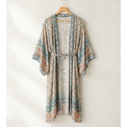 Kimono Bohème Imprimé Floral - Style Bohème Chic Léger