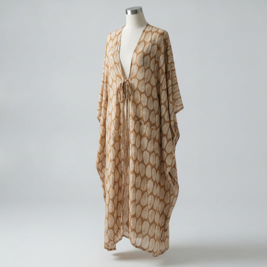 Kimono de plage long grande taille femme : Confort et style à nouer