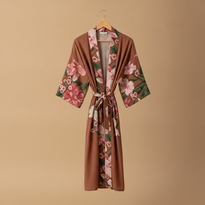 Kimono Fleuri Élégant Femme : Cardigan Long Protection Solaire Style Ethnique