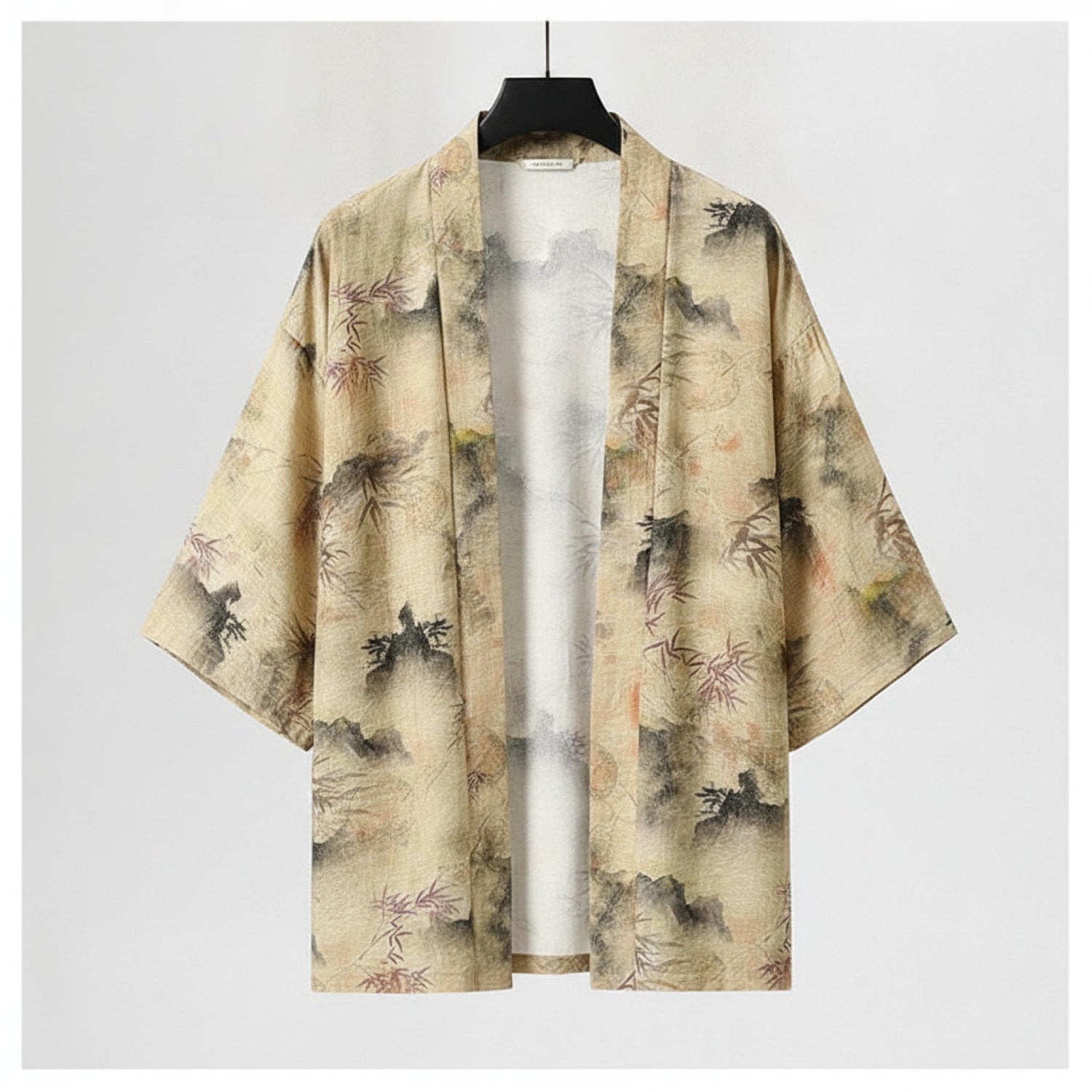 Kimono Léger Style Chinois pour Homme et Femme - Visière Solaire 3/4 Manches, Imprimé Bambou