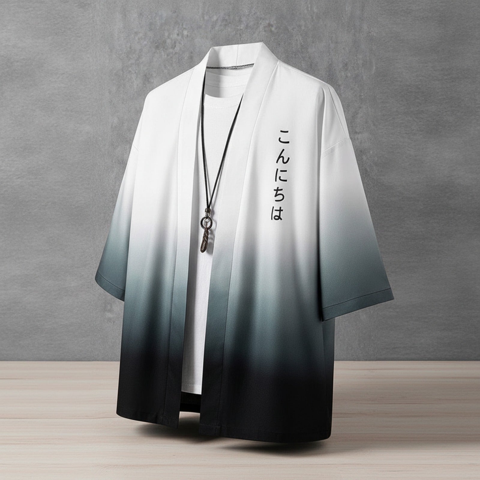Kimono d'été homme à manches courtes imprimé style Harajuku rétro